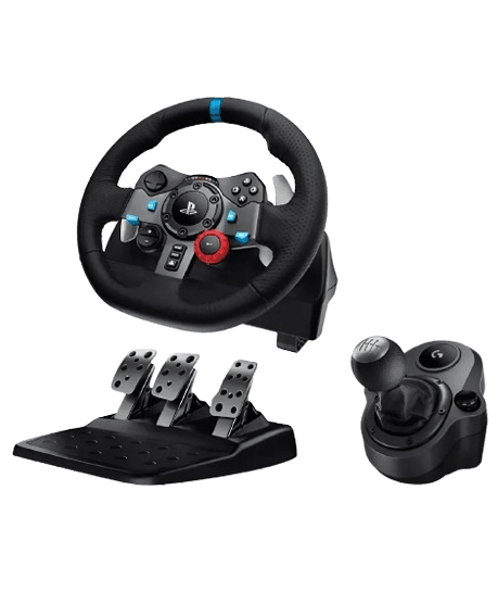 Timón Logitech G29 Para PC / Ps5 | Ps4 | Ps3 + Pedales + Palanca De Cambios Color Negro