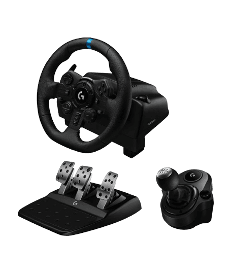 Timón Logitech G923 Para Pc / Ps5 | Ps4 + Pedales + Palanca De Cambios Negro